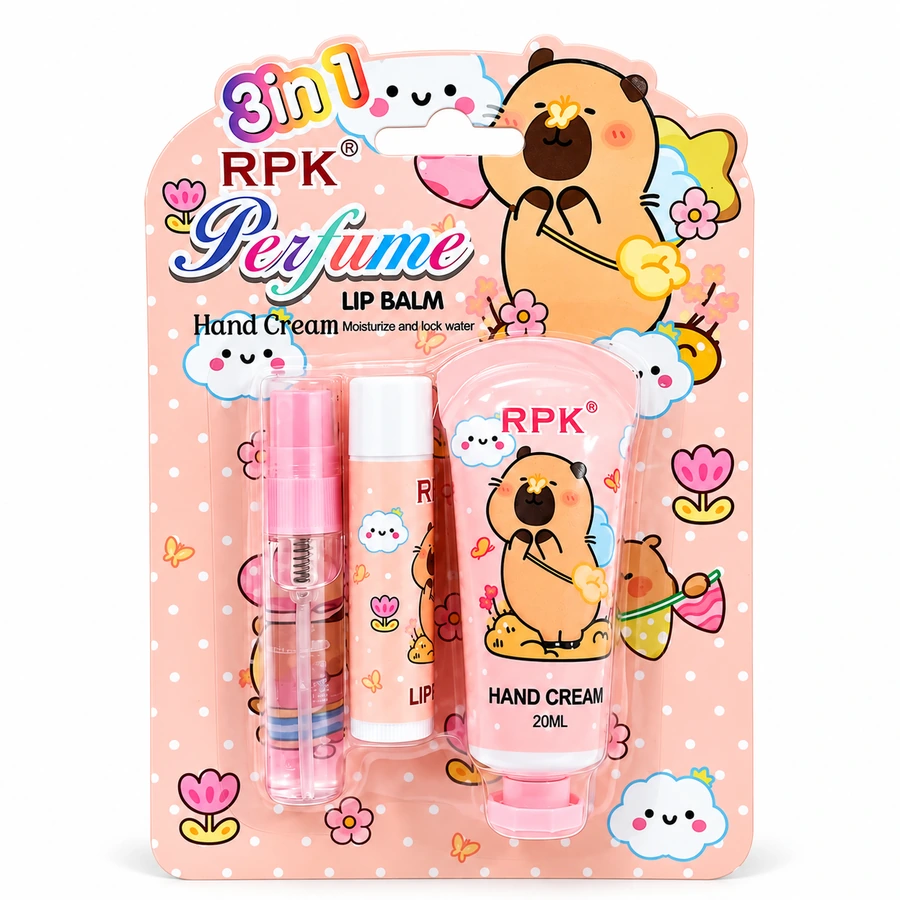 3-in-1 Perfume, Lip Balm & Hand Cream Set - Capybara Travel Kit