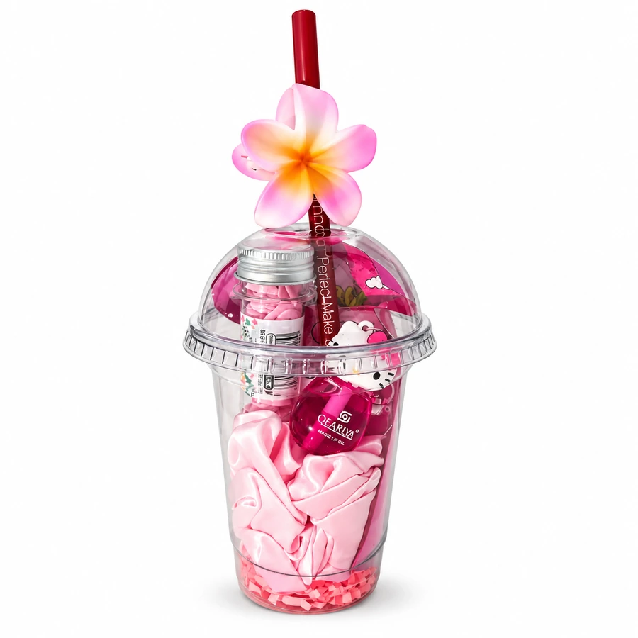 Blush Pink Beauty Cup Gift Set – 8 Surprises + Free Keychain