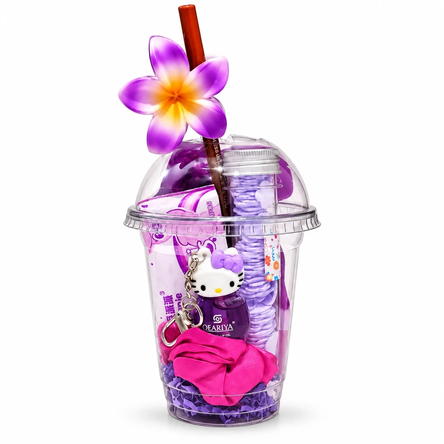 Lilac Purple Beauty Cup Gift Set – Free Keychain
