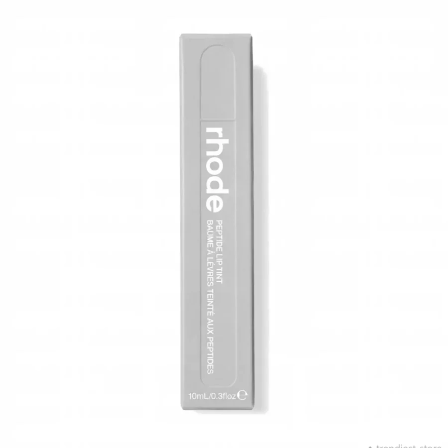 Peptide Lip Tint in shade 'Love Always Finds You' (244) in a slim rectangular gray cardboard box, shown on a clean white background.