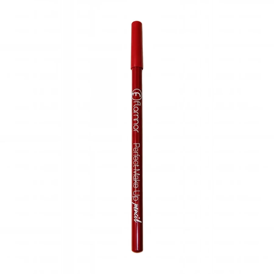 A red lip liner pencil with white text reading 'flavour PerfumeMakeup pencil' on a clean white background.