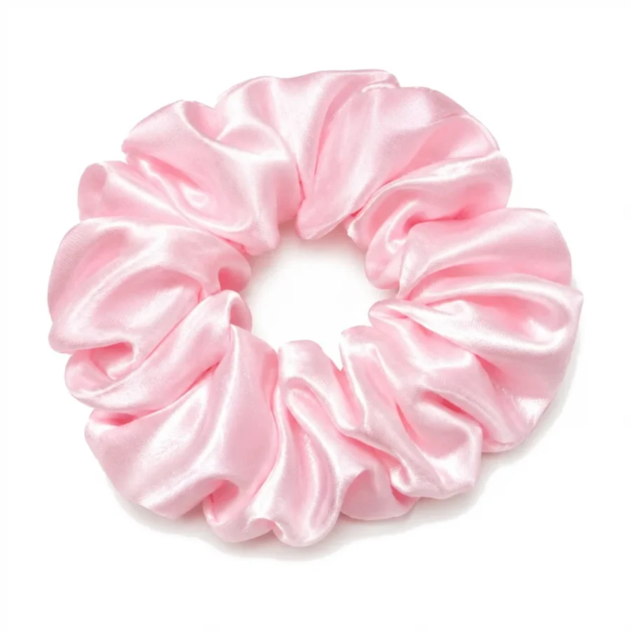 Blush Pink satin scrunchie — product photo