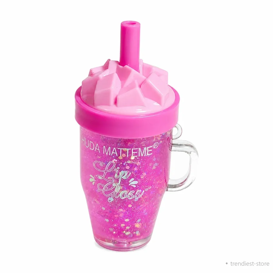 Tumbler Lip Gloss - Glitter Gloss in Cute Boba Cup Bottle