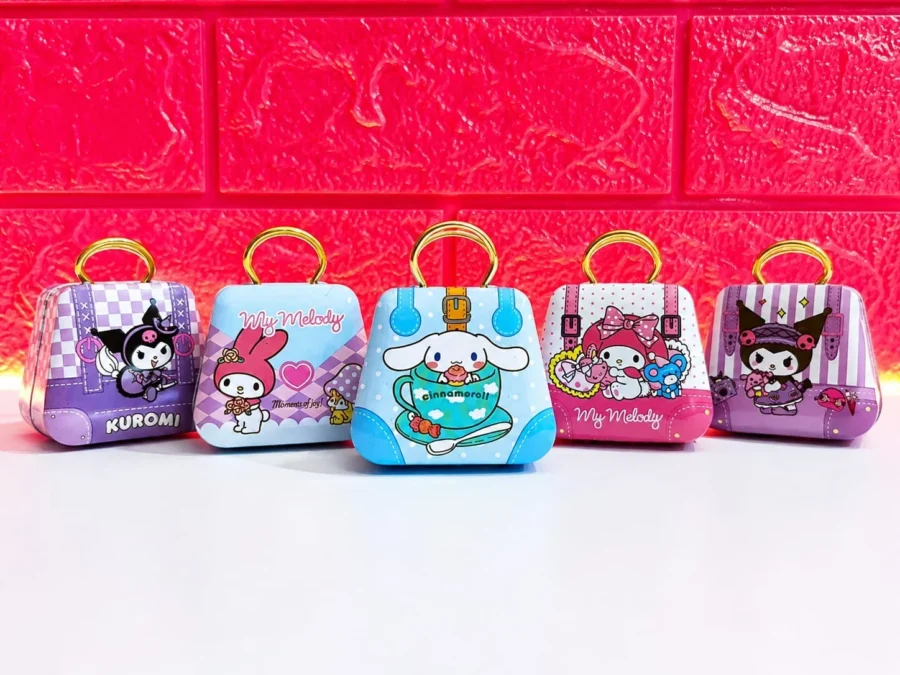 Five mystery box handbag tins in five character designs
