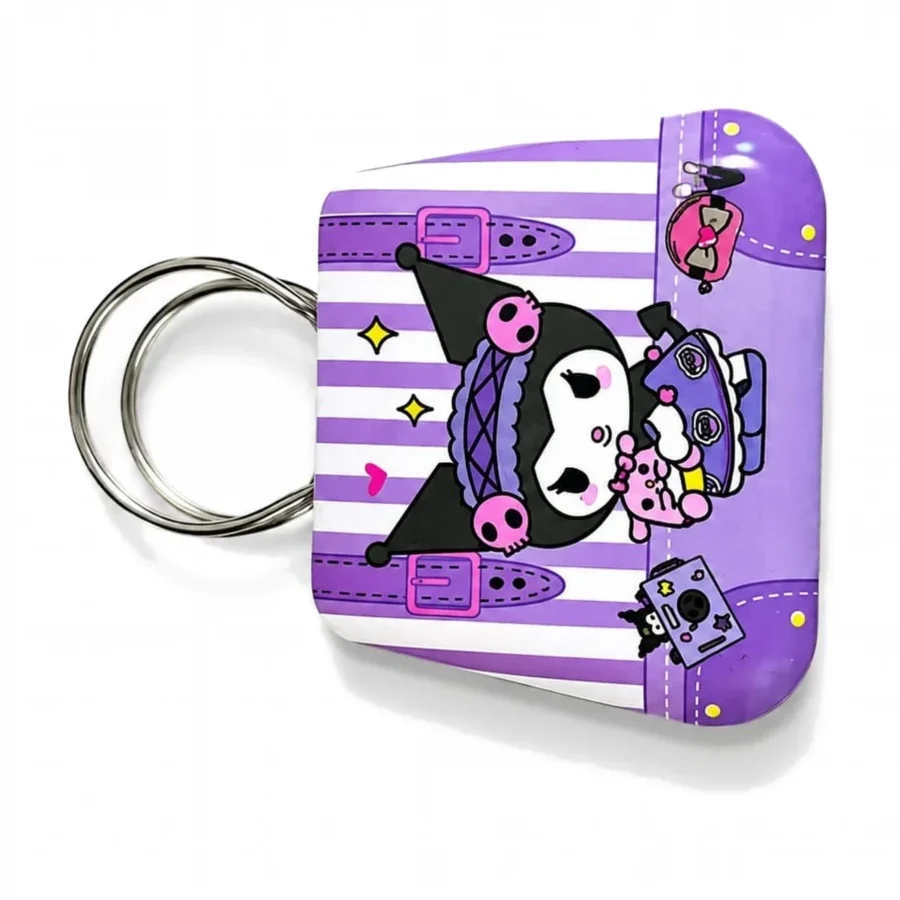 Purple striped mystery box tin with gold handle
