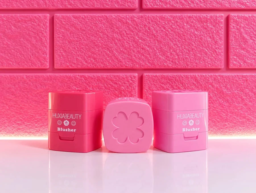 Three cushion blusher shades closed, side by side