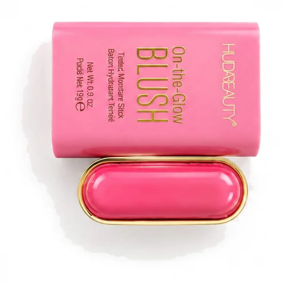 On-the-Glow Blush tinted moisture stick in soft pink, cap off