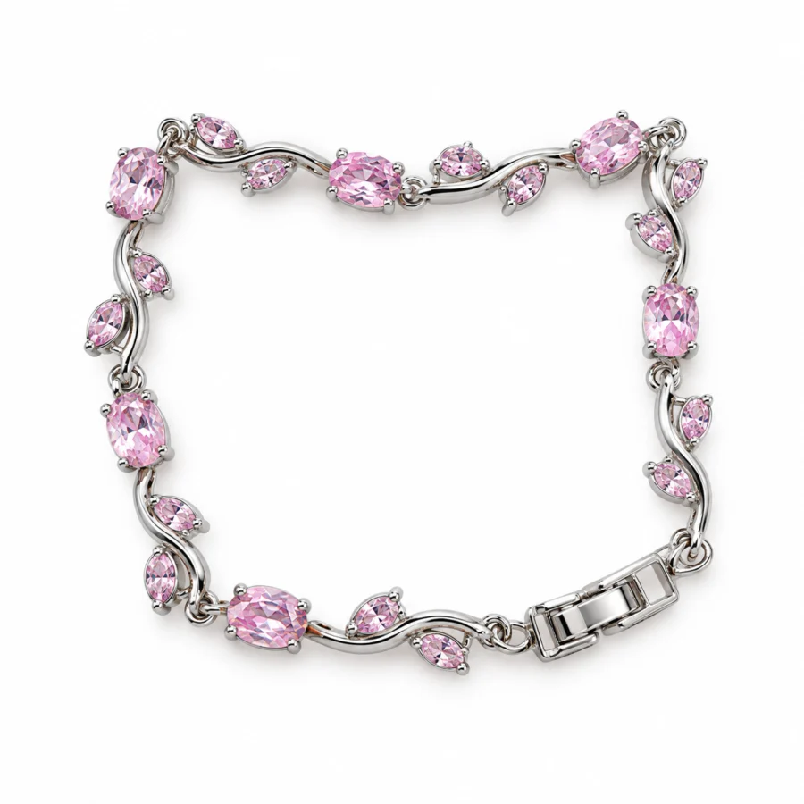 Pink Crystal Link Bracelet – Sparkling Fashion Jewellery