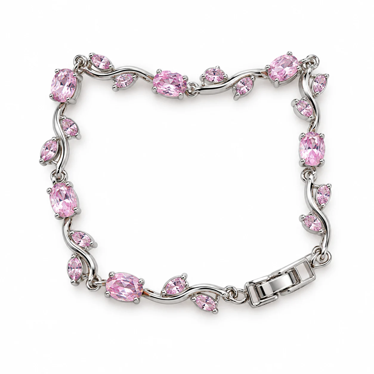 Pink Crystal Link Bracelet – Sparkling Fashion Jewellery